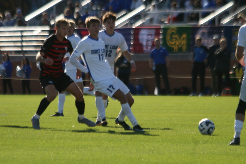A10 Championship Final 2025 SLU vs Dayton XXXVII.jpg :: Saint Louis University (SLU) vs University of Dayton at the A10 Conference Soccer Championships 2025 at Robert R. Hermann Stadium in St. Louis, Missouri, USA. The match ended after a 1 to 1 tie in regulation time with two 10-minute overtime followed by a five-penalty shot shoot out with SLU besting the Dayton Flyers. NCAA Soccer, Atlantic 10 Conference