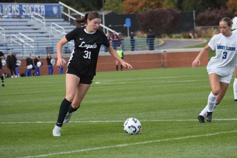 A10 Womens Soccer Championship 2025 A -I.jpg :: Saint Louis University vs Loyola University Chicago at the A10 Womens Soccer Championship 2025. November 1st 2025 this is the A10 Championship Womens Quarterfinals. The Billikens won 6 to 0 in regulation play. NCAA Womens soccer at Robert R. Hermann Stadium in St. Louis, Missouri, USA.  