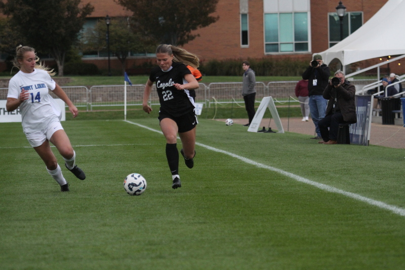 A10 Womens Soccer Championship 2025 A -LV.jpg :: Saint Louis University vs Loyola University Chicago at the A10 Womens Soccer Championship 2025. November 1st 2025 this is the A10 Championship Womens Quarterfinals. The Billikens won 6 to 0 in regulation play. NCAA Womens soccer at Robert R. Hermann Stadium in St. Louis, Missouri, USA.  
