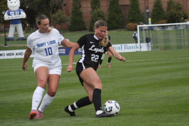 A10 Womens Soccer Championship 2025 A -LXIX.jpg :: Saint Louis University Womens Soccer vs Loyola University Chicago - A10 Championship, 50th Anniversary, The Billikens won 6-0 in regulation time. SLU Advanced to the Quarterfinals to face Rhode Island in the Semifinals. November 1st 2025. NCAA Womens soccer at Robert R. Hermann Stadium in St. Louis, Missouri, USA. 