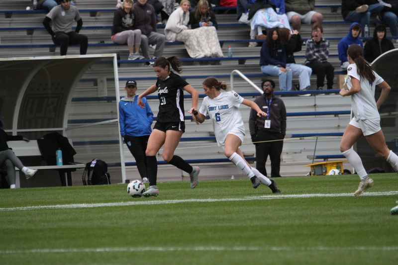 A10 Womens Soccer Championship 2025 A -LXXXVI.jpg :: Saint Louis University Womens Soccer vs Loyola University Chicago - A10 Championship, 50th Anniversary, The Billikens won 6-0 in regulation time. SLU Advanced to the Quarterfinals to face Rhode Island in the Semifinals. November 1st 2025. NCAA Womens soccer at Robert R. Hermann Stadium in St. Louis, Missouri, USA. 
