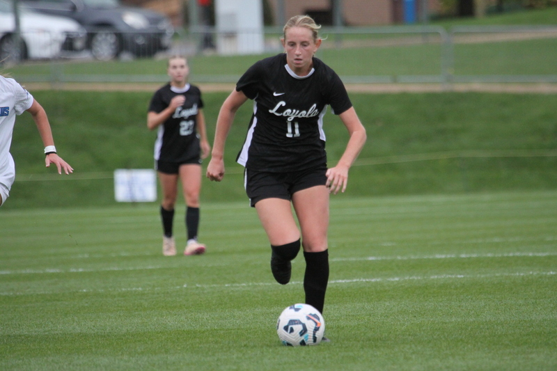 A10 Womens Soccer Championship 2025 A -LXXXXIV.jpg :: Saint Louis University Womens Soccer vs Loyola University Chicago - A10 Championship, 50th Anniversary, The Billikens won 6-0 in regulation time. SLU Advanced to the Quarterfinals to face Rhode Island in the Semifinals. November 1st 2025. NCAA Womens soccer at Robert R. Hermann Stadium in St. Louis, Missouri, USA. 