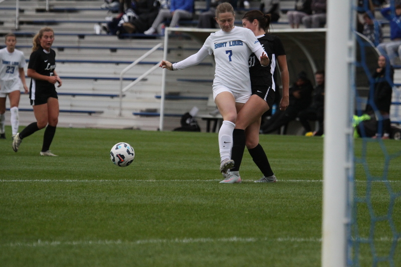 A10 Womens Soccer Championship 2025 A -LXXXXVII.jpg :: Saint Louis University Womens Soccer vs Loyola University Chicago - A10 Championship, 50th Anniversary, The Billikens won 6-0 in regulation time. SLU Advanced to the Quarterfinals to face Rhode Island in the Semifinals. November 1st 2025. NCAA Womens soccer at Robert R. Hermann Stadium in St. Louis, Missouri, USA. 