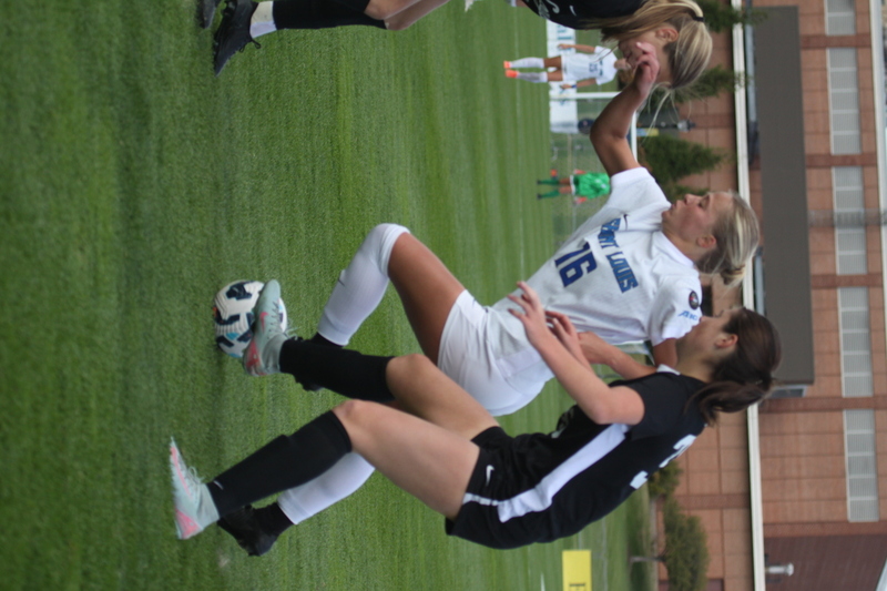 A10 Womens Soccer Championship 2025 A -V.jpg :: Saint Louis University vs Loyola University Chicago at the A10 Womens Soccer Championship 2025. November 1st 2025 this is the A10 Championship Womens Quarterfinals. The Billikens won 6 to 0 in regulation play. NCAA Womens soccer at Robert R. Hermann Stadium in St. Louis, Missouri, USA.  