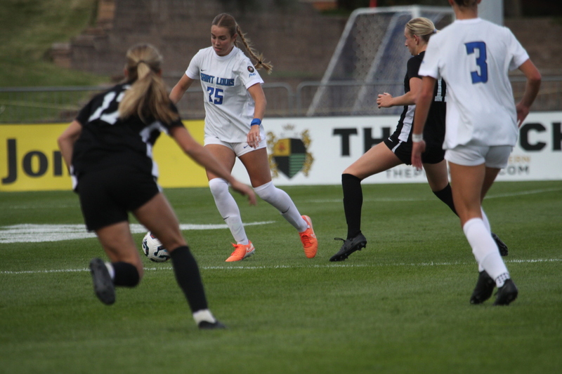 A10 Womens Soccer Championship 2025 A -VI.jpg :: Saint Louis University vs Loyola University Chicago at the A10 Womens Soccer Championship 2025. November 1st 2025 this is the A10 Championship Womens Quarterfinals. The Billikens won 6 to 0 in regulation play. NCAA Womens soccer at Robert R. Hermann Stadium in St. Louis, Missouri, USA.  