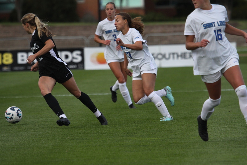 A10 Womens Soccer Championship 2025 A -VIII.jpg :: Saint Louis University vs Loyola University Chicago at the A10 Womens Soccer Championship 2025. November 1st 2025 this is the A10 Championship Womens Quarterfinals. The Billikens won 6 to 0 in regulation play. NCAA Womens soccer at Robert R. Hermann Stadium in St. Louis, Missouri, USA.  