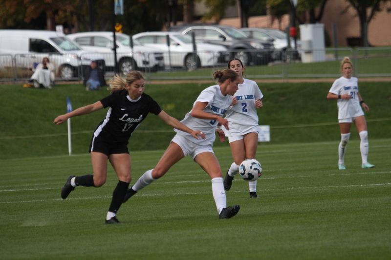 A10 Womens Soccer Championship 2025 A -XV.jpg :: Saint Louis University vs Loyola University Chicago at the A10 Womens Soccer Championship 2025. November 1st 2025 this is the A10 Championship Womens Quarterfinals. The Billikens won 6 to 0 in regulation play. NCAA Womens soccer at Robert R. Hermann Stadium in St. Louis, Missouri, USA.  