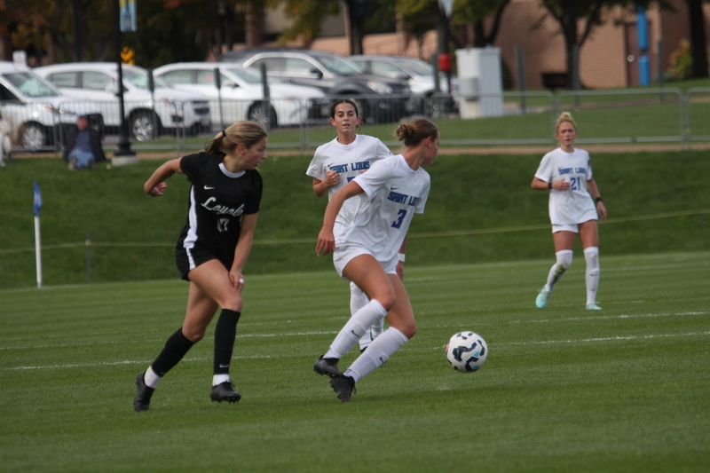A10 Womens Soccer Championship 2025 A -XVI.jpg :: Saint Louis University vs Loyola University Chicago at the A10 Womens Soccer Championship 2025. November 1st 2025 this is the A10 Championship Womens Quarterfinals. The Billikens won 6 to 0 in regulation play. NCAA Womens soccer at Robert R. Hermann Stadium in St. Louis, Missouri, USA.  