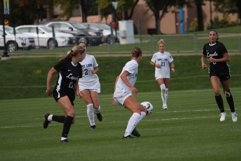 A10 Womens Soccer Championship 2025 A -XVII.jpg :: Saint Louis University vs Loyola University Chicago at the A10 Womens Soccer Championship 2025. November 1st 2025 this is the A10 Championship Womens Quarterfinals. The Billikens won 6 to 0 in regulation play. NCAA Womens soccer at Robert R. Hermann Stadium in St. Louis, Missouri, USA.  