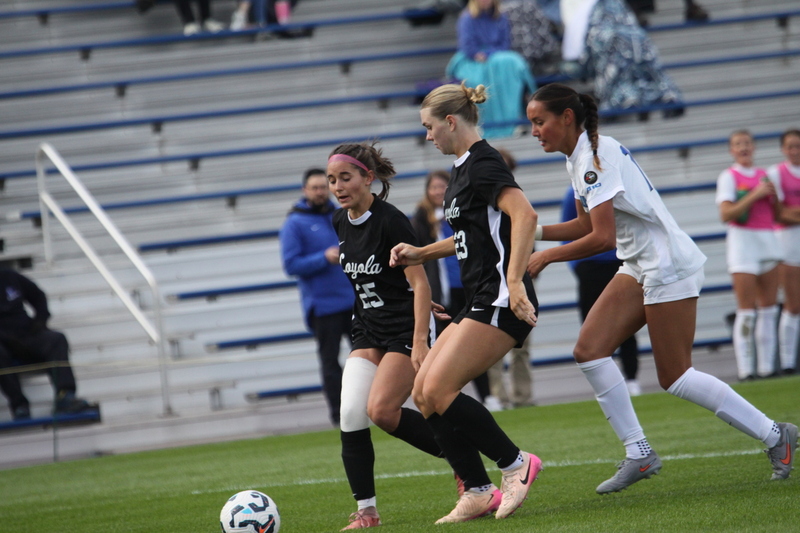 A10 Womens Soccer Championship 2025 A -XVIII.jpg :: Saint Louis University vs Loyola University Chicago at the A10 Womens Soccer Championship 2025. November 1st 2025 this is the A10 Championship Womens Quarterfinals. The Billikens won 6 to 0 in regulation play. NCAA Womens soccer at Robert R. Hermann Stadium in St. Louis, Missouri, USA.  