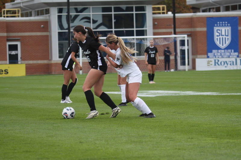 A10 Womens Soccer Championship 2025 A -XXXII.jpg :: Saint Louis University vs Loyola University Chicago at the A10 Womens Soccer Championship 2025. November 1st 2025 this is the A10 Championship Womens Quarterfinals. The Billikens won 6 to 0 in regulation play. NCAA Womens soccer at Robert R. Hermann Stadium in St. Louis, Missouri, USA.  