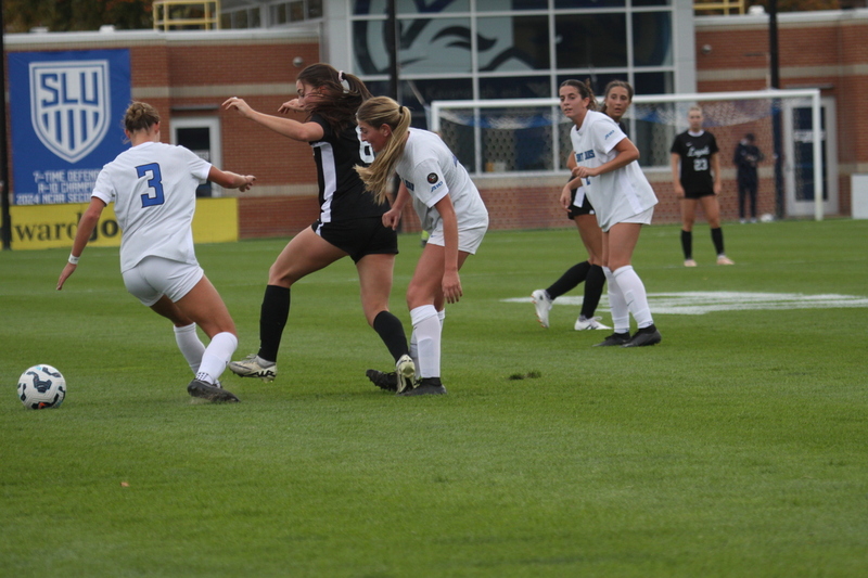A10 Womens Soccer Championship 2025 A -XXXV.jpg :: Saint Louis University vs Loyola University Chicago at the A10 Womens Soccer Championship 2025. November 1st 2025 this is the A10 Championship Womens Quarterfinals. The Billikens won 6 to 0 in regulation play. NCAA Womens soccer at Robert R. Hermann Stadium in St. Louis, Missouri, USA.  