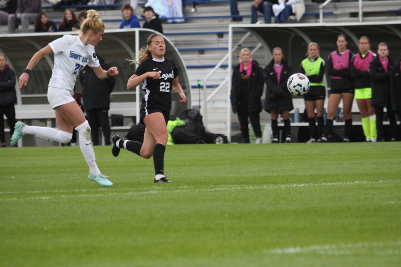 A10 Womens Soccer Championship 2025 A -XXXVII.jpg :: Saint Louis University vs Loyola University Chicago at the A10 Womens Soccer Championship 2025. November 1st 2025 this is the A10 Championship Womens Quarterfinals. The Billikens won 6 to 0 in regulation play. NCAA Womens soccer at Robert R. Hermann Stadium in St. Louis, Missouri, USA.  