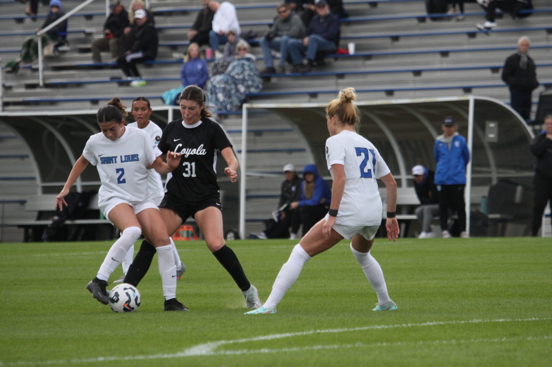 A10 Womens Soccer Championship 2025 A -XXXVIII.jpg :: Saint Louis University vs Loyola University Chicago at the A10 Womens Soccer Championship 2025. November 1st 2025 this is the A10 Championship Womens Quarterfinals. The Billikens won 6 to 0 in regulation play. NCAA Womens soccer at Robert R. Hermann Stadium in St. Louis, Missouri, USA.  