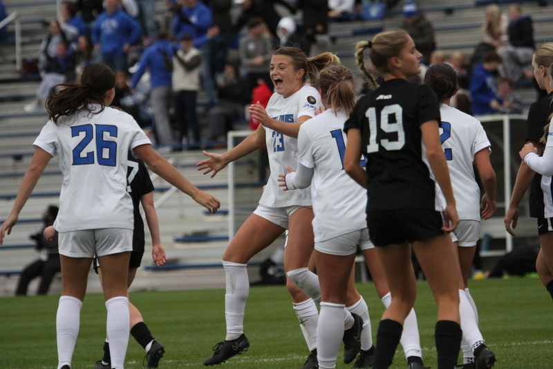 A10 Womens Soccer Championship 2025 B -.jpg :: Saint Louis University Womens Soccer vs Loyola University Chicago - A10 Championship, 50th Anniversary, The Billikens won 6-0 in regulation time. SLU Advanced to the Quarterfinals to face Rhode Island in the Semifinals. November 1st 2025. NCAA Womens soccer at Robert R. Hermann Stadium in St. Louis, Missouri, USA. 