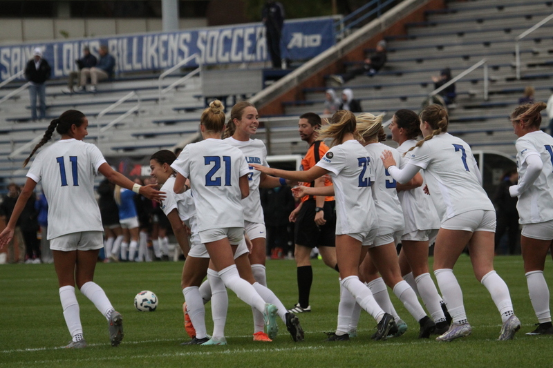 A10 Womens Soccer Championship 2025 B -I.jpg :: Saint Louis University Womens Soccer vs Loyola University Chicago - A10 Championship, 50th Anniversary, The Billikens won 6-0 in regulation time. SLU Advanced to the Quarterfinals to face Rhode Island in the Semifinals. November 1st 2025. NCAA Womens soccer at Robert R. Hermann Stadium in St. Louis, Missouri, USA. 