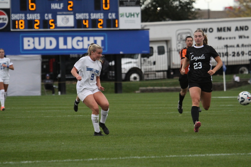 A10 Womens Soccer Championship 2025 B -IV.jpg :: Saint Louis University Womens Soccer vs Loyola University Chicago - A10 Championship, 50th Anniversary, The Billikens won 6-0 in regulation time. SLU Advanced to the Quarterfinals to face Rhode Island in the Semifinals. November 1st 2025. NCAA Womens soccer at Robert R. Hermann Stadium in St. Louis, Missouri, USA. 