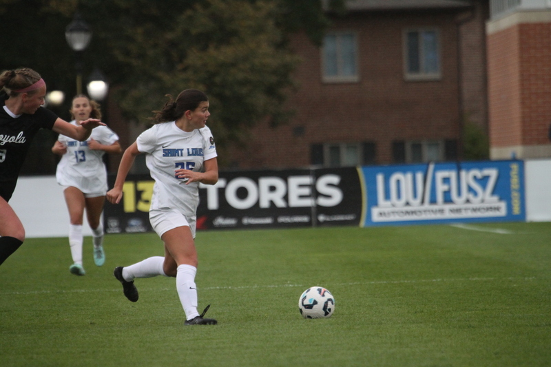 A10 Womens Soccer Championship 2025 B -XX.jpg :: Saint Louis University (SLU) Billikens vs University of Loyola Chicago Women's Soccer 2025 in the Quarterfinals of the A10 Conference Championship 2025. The Quarterfinals were held at Robert R. Hermann Stadium in St. Louis, Missouri, USA. SLU won 6-0 and advances to the Semifinals to face University of Rhode Island. NCAA Women's Soccer A10 Conference Championship 2025.