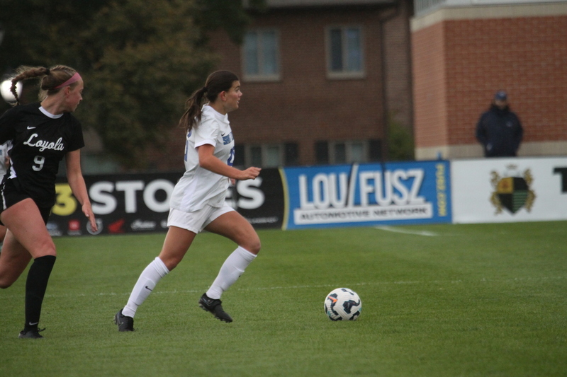 A10 Womens Soccer Championship 2025 B -XXI.jpg :: Saint Louis University (SLU) Billikens vs University of Loyola Chicago Women's Soccer 2025 in the Quarterfinals of the A10 Conference Championship 2025. The Quarterfinals were held at Robert R. Hermann Stadium in St. Louis, Missouri, USA. SLU won 6-0 and advances to the Semifinals to face University of Rhode Island. NCAA Women's Soccer A10 Conference Championship 2025.