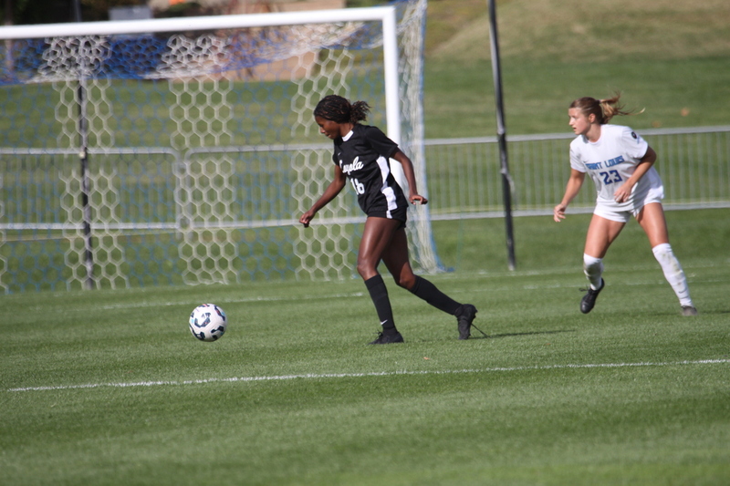 A10 Womens Soccer Championship 2025 C.jpg :: Saint Louis University Women's Soccer vs Loyola Chicago during the A10 Women's Soccer Championship 2025. This is the Quarterfinals held in St. Louis, Missouri, USA held at Robert R. Hermann Stadium. SLU advances to the semifinals after the 6-0 win. November 1st 2025. NCAA Womens Soccer, Atlantic 10 Conference Division I