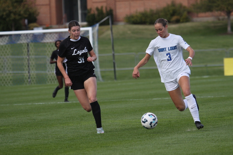 A10 Womens Soccer Championship 2025 CII.jpg :: Saint Louis University vs Loyola University Chicago at the A10 Womens Soccer Championship 2025. November 1st 2025 this is the A10 Championship Womens Quarterfinals. The Billikens won 6 to 0 in regulation play. NCAA Womens soccer at Robert R. Hermann Stadium in St. Louis, Missouri, USA.  