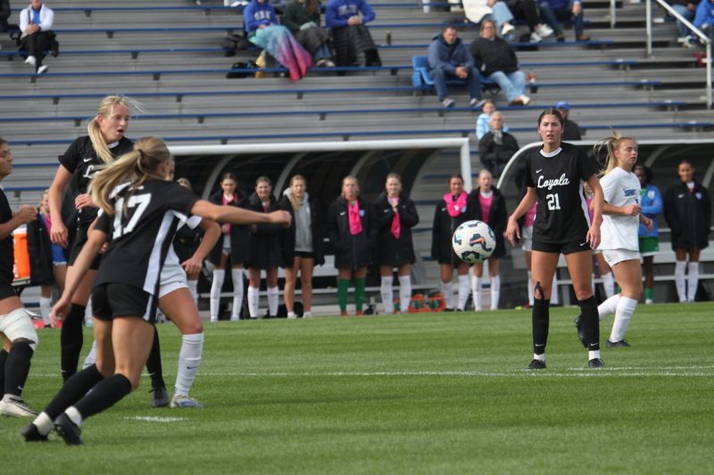 A10 Womens Soccer Championship 2025 LVI.jpg :: Saint Louis University Women's Soccer vs Loyola Chicago 2025 at Robert R. Herman Stadium in St. Louis, Missouri, USA. Ramblers fall to the Billikens 6-0 in the A10 Quarterfinals of the 2025 Women's Soccer Championship. This is also the Atlantic 10 Conference 50-year Anniversary. NCAA Womens Soccer SLU advances to the A10 semifinals to face Number 4 Rhode Island.
