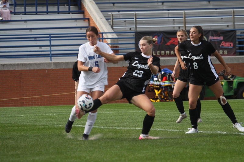 A10 Womens Soccer Championship 2025 LVIII.jpg :: Saint Louis University Women's Soccer vs Loyola Chicago 2025 at Robert R. Herman Stadium in St. Louis, Missouri, USA. Ramblers fall to the Billikens 6-0 in the A10 Quarterfinals of the 2025 Women's Soccer Championship. This is also the Atlantic 10 Conference 50-year Anniversary. NCAA Womens Soccer SLU advances to the A10 semifinals to face Number 4 Rhode Island.