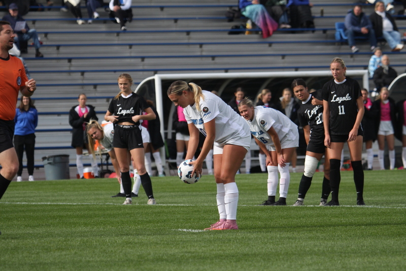 A10 Womens Soccer Championship 2025 LX.jpg :: Saint Louis University Women's Soccer vs Loyola Chicago 2025 at Robert R. Herman Stadium in St. Louis, Missouri, USA. Ramblers fall to the Billikens 6-0 in the A10 Quarterfinals of the 2025 Women's Soccer Championship. This is also the Atlantic 10 Conference 50-year Anniversary. NCAA Womens Soccer SLU advances to the A10 semifinals to face Number 4 Rhode Island.