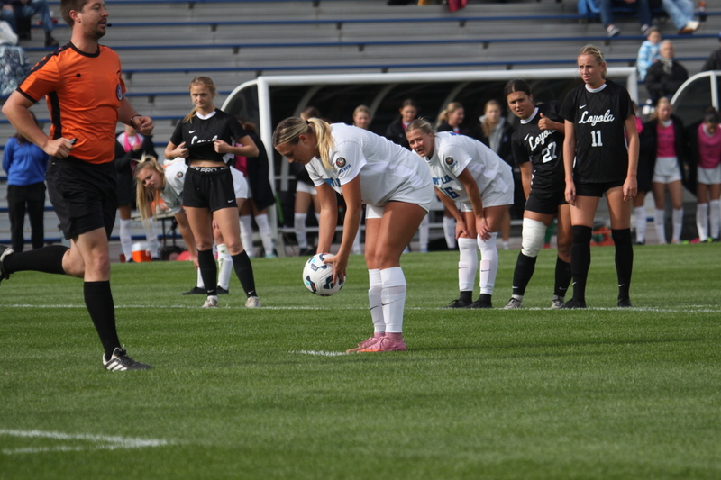 A10 Womens Soccer Championship 2025 LXI.jpg :: Saint Louis University Women's Soccer vs Loyola Chicago 2025 at Robert R. Herman Stadium in St. Louis, Missouri, USA. Ramblers fall to the Billikens 6-0 in the A10 Quarterfinals of the 2025 Women's Soccer Championship. This is also the Atlantic 10 Conference 50-year Anniversary. NCAA Womens Soccer SLU advances to the A10 semifinals to face Number 4 Rhode Island.