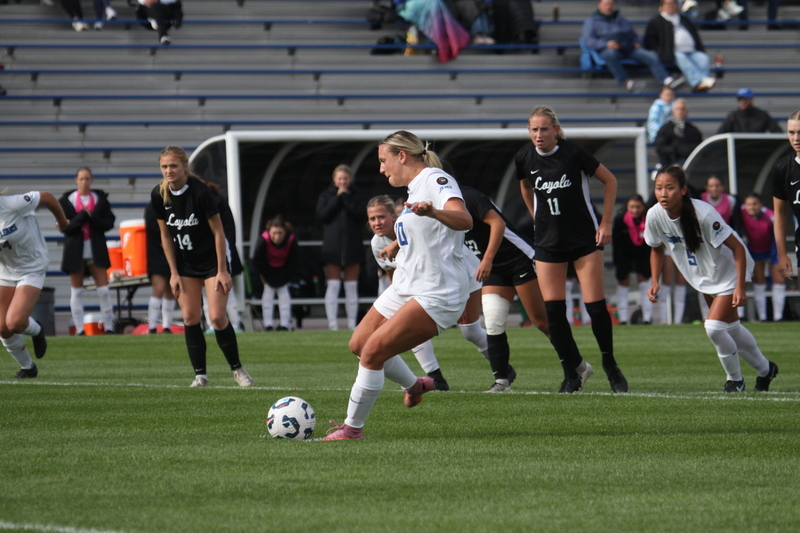 A10 Womens Soccer Championship 2025 LXII.jpg :: Saint Louis University Women's Soccer vs Loyola Chicago 2025 at Robert R. Herman Stadium in St. Louis, Missouri, USA. Ramblers fall to the Billikens 6-0 in the A10 Quarterfinals of the 2025 Women's Soccer Championship. This is also the Atlantic 10 Conference 50-year Anniversary. NCAA Womens Soccer SLU advances to the A10 semifinals to face Number 4 Rhode Island.