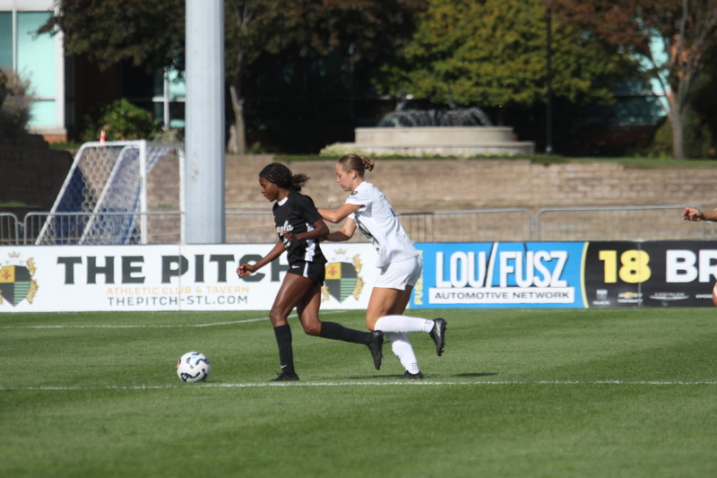 A10 Womens Soccer Championship 2025 LXXXIV.jpg :: Saint Louis University Women's Soccer vs Loyola Chicago during the A10 Women's Soccer Championship 2025. This is the Quarterfinals held in St. Louis, Missouri, USA held at Robert R. Hermann Stadium. SLU advances to the semifinals after the 6-0 win. November 1st 2025. NCAA Womens Soccer, Atlantic 10 Conference Division I