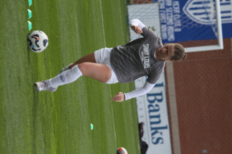 A10 Womens Soccer Championship 2025 XVII.jpg :: Saint Louis University Women's Soccer vs Loyola Chicago 2025 at Robert R. Herman Stadium in St. Louis, Missouri, USA. Ramblers fall to the Billikens 6-0 in the A10 Quarterfinals of the 2025 Women's Soccer Championship. This is also the Atlantic 10 Conference 50-year Anniversary. NCAA Womens Soccer SLU advances to the A10 semifinals to face Number 4 Rhode Island.