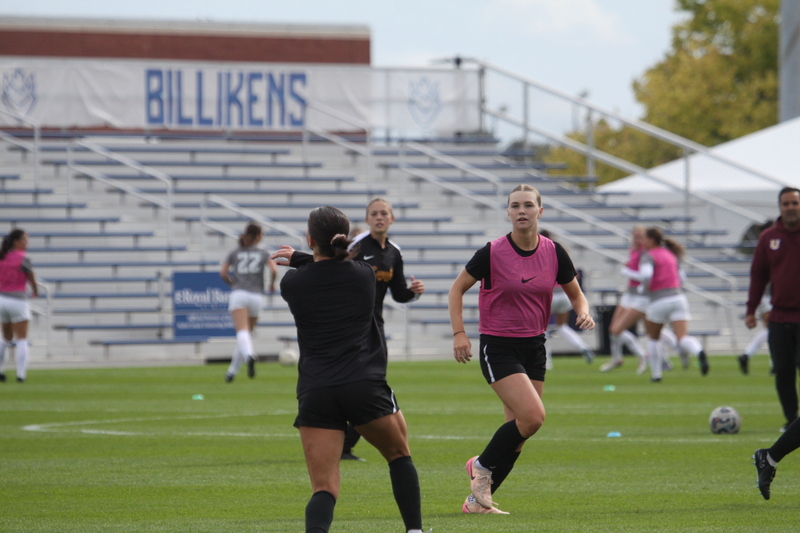 A10 Womens Soccer Championship 2025 XVIII.jpg :: Saint Louis University Women's Soccer vs Loyola Chicago 2025 at Robert R. Herman Stadium in St. Louis, Missouri, USA. Ramblers fall to the Billikens 6-0 in the A10 Quarterfinals of the 2025 Women's Soccer Championship. This is also the Atlantic 10 Conference 50-year Anniversary. NCAA Womens Soccer SLU advances to the A10 semifinals to face Number 4 Rhode Island.