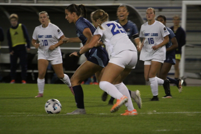A10 Womens Soccer Semifinals 2025 IV.jpg :: Saint Louis University (SLU) Womens Soccer vs University of Rhode Island for the A10 Conference Semifinals at Robert R. Hermann Stadium in St. Louis, Missouri, USA. Rhode Island won 4-2. NCAA Womens Soccer, Division I Soccer, A10 Conference
