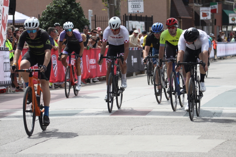 Giro della Montagna 2025 A -LXVI.jpg :: Giro della Montagna 2025/Gateway Cup 2025 - August, 31st, 2025 - Men's CAT 4/5 - The Giro della Montagna presented by Volpi Foods - the third stop of the Bommarito Audi West County Gateway Cup and the final event on the American Criterium Cup. The course is called -The Hill- for a reason. Long and rectangular, the uphill race from turn 2 to turn3 decides the race. Turn 4 leads to a Mach 5 downhill sprint, making lap positioning critical. Presented by Volpi Foods - A USA Cycling sanctioned race.