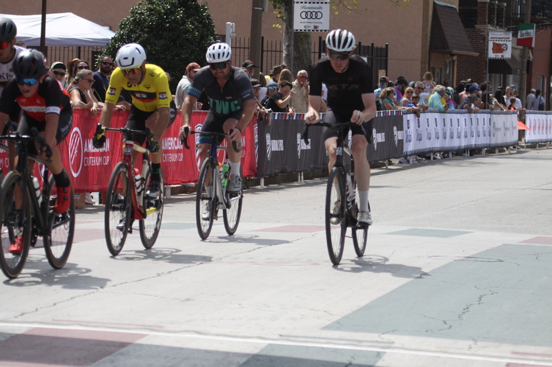 Giro della Montagna 2025 A -VIII.jpg :: Giro della Montagna 2025/Gateway Cup 2025 - August, 31st, 2025 - Men's CAT 4/5 - The Giro della Montagna presented by Volpi Foods - the third stop of the Bommarito Audi West County Gateway Cup and the final event on the American Criterium Cup. The course is called -The Hill- for a reason. Long and rectangular, the uphill race from turn 2 to turn3 decides the race. Turn 4 leads to a Mach 5 downhill sprint, making lap positioning critical. Presented by Volpi Foods - A USA Cycling sanctioned race.