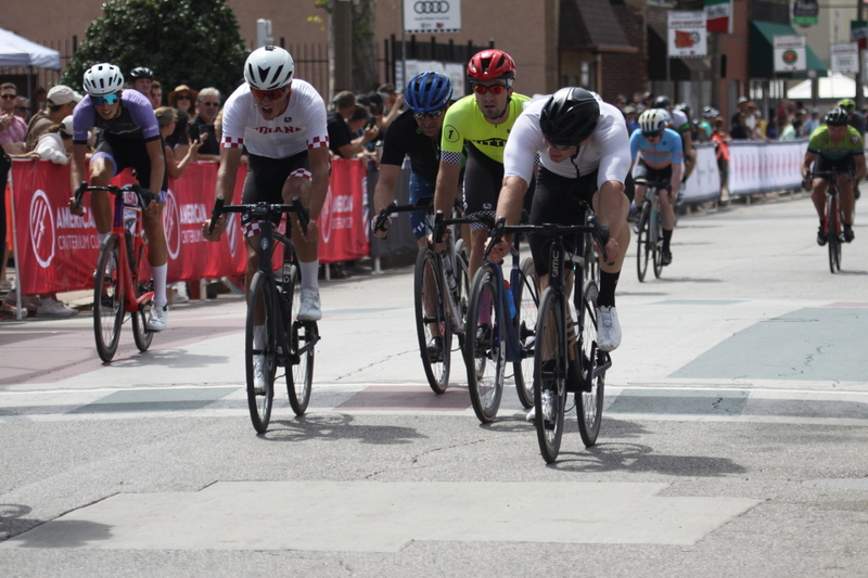 Giro della Montagna 2025 A -XVII.jpg :: Giro della Montagna 2025/Gateway Cup 2025 - August, 31st, 2025 - Men's CAT 4/5 - The Giro della Montagna presented by Volpi Foods - the third stop of the Bommarito Audi West County Gateway Cup and the final event on the American Criterium Cup. The course is called -The Hill- for a reason. Long and rectangular, the uphill race from turn 2 to turn3 decides the race. Turn 4 leads to a Mach 5 downhill sprint, making lap positioning critical. Presented by Volpi Foods - A USA Cycling sanctioned race.