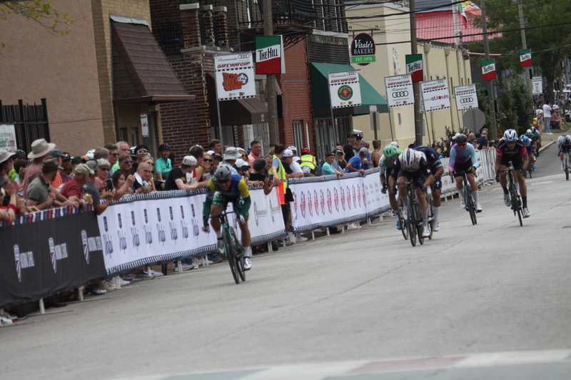 Giro della Montagna 2025 B -XXVIII.jpg :: Giro della Montagna 2025/Gateway Cup 2025 - August,31st,2025 - Masters 50+/60+ CAT 1-4, 40 Minutes of racing, Field of 100, 1230pm - The Giro della Montagna presented by VOLPI Foods - the third stop of the Bommarito Audi West County Gateway Cup and the final event on the American Criterium Cup. The course is called -The Hill- for a reason. Long and rectangular the uphill race from turn 2 to turn 3 decides the race. Turn 4leads to a Mach 5 downhill sprint, making lap positioning critical. -Gateway Cup Website- Presented by VOLPI Foods - Category 4 (CAT 4) After gaining some experience, riders can upgrade to CAT 4, where races are longer and more competitive. Category 3 (CAT 3) - This intermediate category features longer and more challenging races, requiring a good understanding of racing tactics. Category 2 (CAT 2) Advanced category for experienced riders, with even more competitive races. Category 1 (CAT 1) The highest level reserved for elite riders who have demonstrated exceptional skill and performance. -USA Cycling website- USA Cycling 