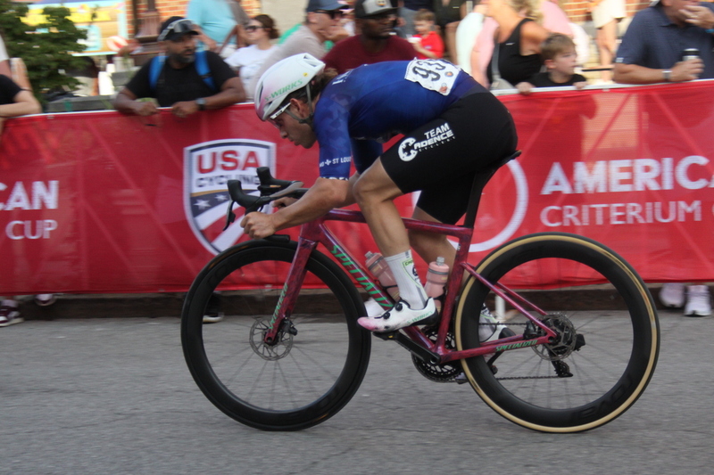 Giro della Montagna 2025 F -C.jpg :: Giro della Montagna 2025, Gateway Cup 2025, August 31st 2025, Men's CAT 1, 70 Minutes of racing, a field of 150- The Giro della Montagna presented by VOLPI FOODS - the third stop of the Bommarito Audi West County Gateway Cup and the final event on the American Criterium Cup. The course is called -The Hill- for a reason long and rectangular the uphill race from turn 2 to turn 3 decides the race. Turn 4 leads to a Mach 5 downhill sprint, making lap positioning critical. -Presented by VOLPI FOODS- Category 1 (CAT I) The highest level, reserved for elite riders who have demonstrated exceptional skill and performance. -USA Cycling- UCI Racing License - Designed for individuals racing in UCI events on US soil or abroad, USA Cycling's International Membership grants you immediate access to thousands bike races around the world. -USA Cycling-