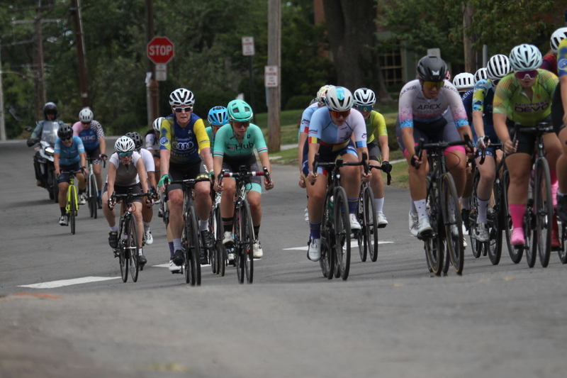 IMG_0506.jpg :: Tour de Florissant 2025/Gateway Cup 2025 - Women's 3-4-5 & Women's 40+, 40 minutes of racing, a field of 75 riders - September, 1st, 2025 - Tour de Florissant - New Course for 2025! The fourth and final leg of the Gateway Cup gets underway in Historic Old Town Florissant in St. Louis County. This technical course races through one of St. Louis' most nostalgic locales. Note - the course has been shifted to a flat finish in front of Historic City Hall, one mild climb, 6 turns. Category 4 (CAT 4) After gaining some experience, riders can upgrade to CAT 4, where races are longer and more competitive. Category 3 (CAT 3) This intermediate category features longer and more challenging races, requiring a good understanding of racing tactics. USA Cycling 