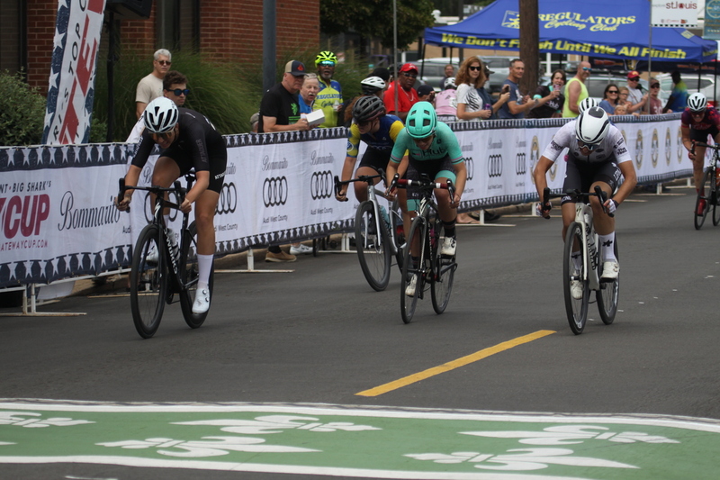 IMG_0523.jpg :: Tour de Florissant 2025/Gateway Cup 2025 - Women's 3-4-5 & Women's 40+, 40 minutes of racing, a field of 75 riders - September, 1st, 2025 - Tour de Florissant - New Course for 2025! The fourth and final leg of the Gateway Cup gets underway in Historic Old Town Florissant in St. Louis County. This technical course races through one of St. Louis' most nostalgic locales. Note - the course has been shifted to a flat finish in front of Historic City Hall, one mild climb, 6 turns. Category 4 (CAT 4) After gaining some experience, riders can upgrade to CAT 4, where races are longer and more competitive. Category 3 (CAT 3) This intermediate category features longer and more challenging races, requiring a good understanding of racing tactics. USA Cycling 