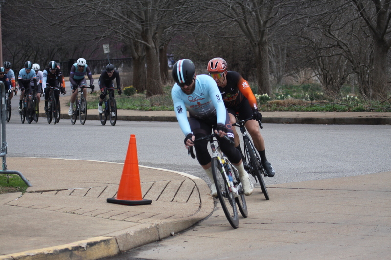 Mike Murray Classic Criterium 2025 C -CIV.jpg :: Tour of St. Louis 2025 held on March 22nd - March 23rd 2025 in Forest Park-St. Louis, Missouri, USA. Midwest Collegiate Conference cycling event hosted by Big Shark Bicycle Company and Urban Chestnut Brewing Company. Mike Murray Classic Criterium 2025. Masters A 40+/50+ CAT 1-4 Bar. A Criterium, or Crit, is a bike race consisting of several laps around a closed circuit, the length of each lap or ranging from 400m to 10,000m. Men's cycling