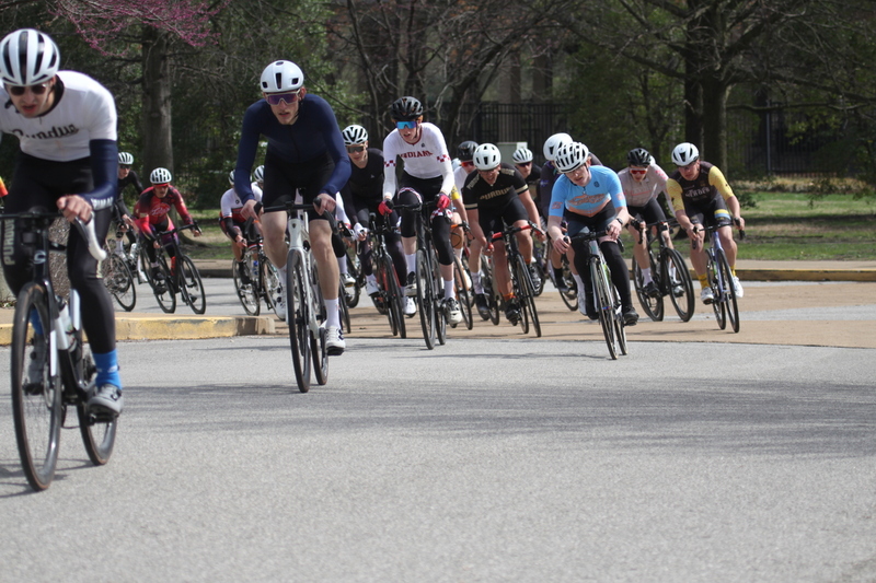Mike Murray Classic Criterium 2025 D -LXXXIV.jpg :: Tour of St. Louis in St. Louis, Missouri, USA., today's race is the Mike Murray Classic Criterium 2025, USAC CAT 4 BAR, 60 Min. race. Mike Murray Classic Course - A flat and fast course with wide open straightaways and a few technical turns. Race by St. Louis landmarks, the Missouri History Museum and The Muny Opera. Peloton - In a bicycle race, the term - Peloton - refers to the main group of riders, also known as the -pack- or -bunch-. Riders race in a pack to draft, which means they ride closely together to save energy and improve speed. 