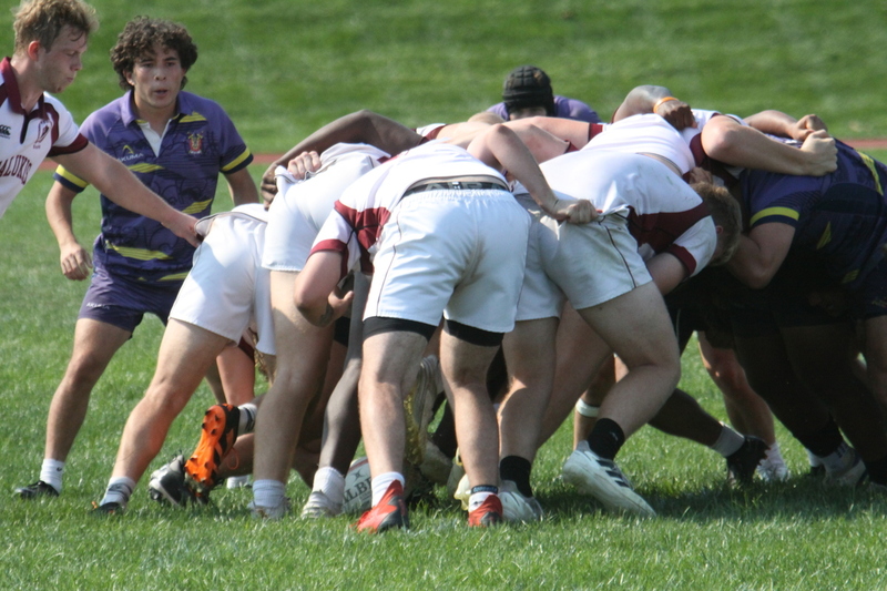 SLU vs SIU Mens Rugby 2024 L.jpg :: Saint Louis University (SLU) vs Southern Illinois University Carbondale (SIU) Salukis Men's Rugby at SLU Medical Center Recreational Complex-St. Louis, Missouri, USA. Rugby is an intramural Sport at Saint Louis University. The games are sanctioned in the Division III Gateway Collegiate Conference.