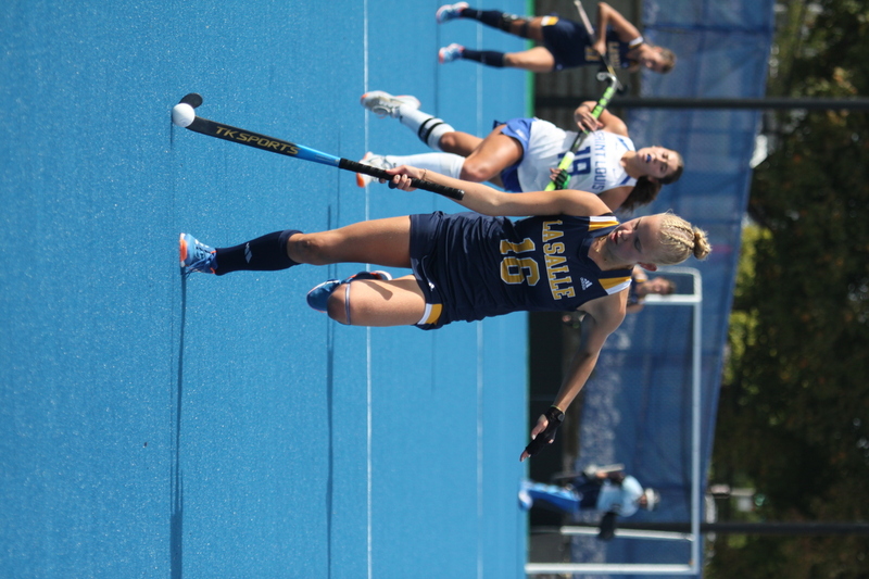 Saint Louis University (SLU) Womens Field Hockey vs La Salle University 2025 A -V.jpg :: Saint Louis University (SLU) Field Hockey vs La Salle University at SLU Field Hockey Complex in St. Louis, Missouri, USA. October 17th 2025 - The Explorers defeat the Billikens in Double Overtime by penalty shootout. The tied game at the end of regulation 1 to 1 and final score 2 to 1. This is A10 NCAA Division I Field Hockey. Both teams entered the game tied for fifth in the A10 Conference. 