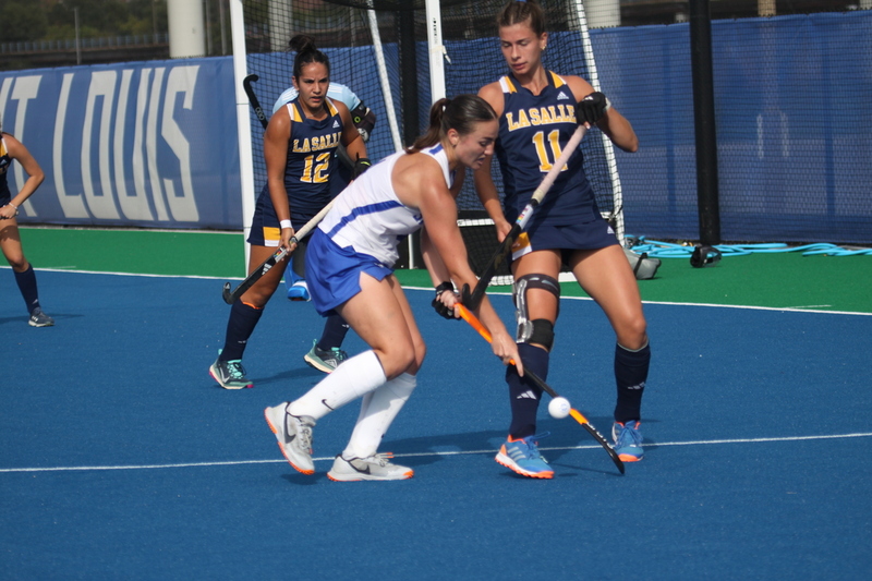 Saint Louis University (SLU) Womens Field Hockey vs La Salle University 2025 A -XII.jpg :: Saint Louis University (SLU) Womens Field Hockey vs La Salle University at the SLU Field Hockey Complex on the St. Louis, Missouri, USA Campus. La Salle won in Double Overtime Penalty Shootout 2 to 1. October 17 2025. NCAA Division I Women's Field Hockey, A10 Conference