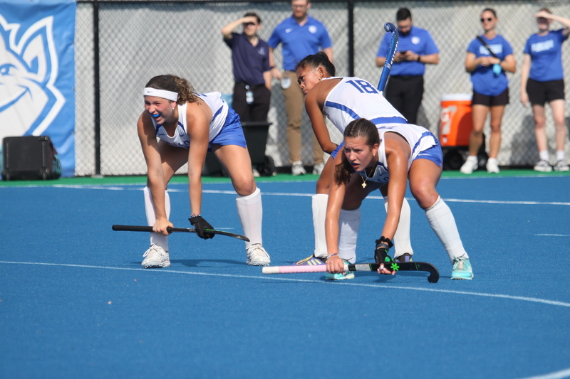 Saint Louis University (SLU) Womens Field Hockey vs La Salle University 2025 CI.jpg :: Saint Louis University (SLU) Field Hockey vs La Salle University at SLU Field Hockey Complex in St. Louis, Missouri, USA. October 17th 2025 - The Explorers defeat the Billikens in Double Overtime by penalty shootout. The tied game at the end of regulation 1 to 1 and final score 2 to 1. This is A10 NCAA Division I Field Hockey. Both teams entered the game tied for fifth in the A10 Conference. 