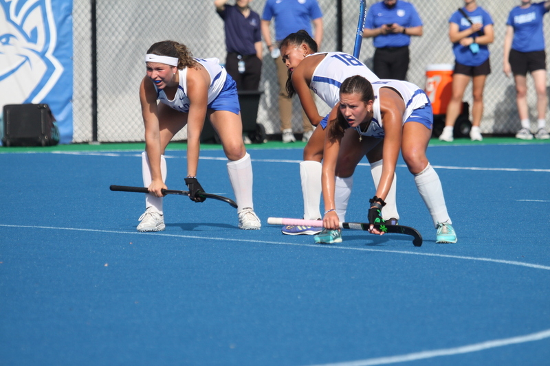 Saint Louis University (SLU) Womens Field Hockey vs La Salle University 2025 CII.jpg :: Saint Louis University (SLU) Field Hockey vs La Salle University at SLU Field Hockey Complex in St. Louis, Missouri, USA. October 17th 2025 - The Explorers defeat the Billikens in Double Overtime by penalty shootout. The tied game at the end of regulation 1 to 1 and final score 2 to 1. This is A10 NCAA Division I Field Hockey. Both teams entered the game tied for fifth in the A10 Conference. 