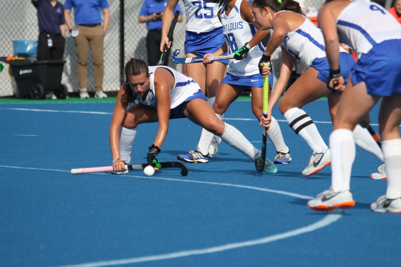 Saint Louis University (SLU) Womens Field Hockey vs La Salle University 2025 CIII.jpg :: Saint Louis University (SLU) Field Hockey vs La Salle University at SLU Field Hockey Complex in St. Louis, Missouri, USA. October 17th 2025 - The Explorers defeat the Billikens in Double Overtime by penalty shootout. The tied game at the end of regulation 1 to 1 and final score 2 to 1. This is A10 NCAA Division I Field Hockey. Both teams entered the game tied for fifth in the A10 Conference. 