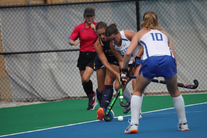 Saint Louis University (SLU) Womens Field Hockey vs La Salle University 2025 LV.jpg :: Saint Louis University (SLU) Field Hockey vs La Salle University at SLU Field Hockey Complex in St. Louis, Missouri, USA. October 17th 2025 - The Explorers defeat the Billikens in Double Overtime by penalty shootout. The tied game at the end of regulation 1 to 1 and final score 2 to 1. This is A10 NCAA Division I Field Hockey. Both teams entered the game tied for fifth in the A10 Conference. 